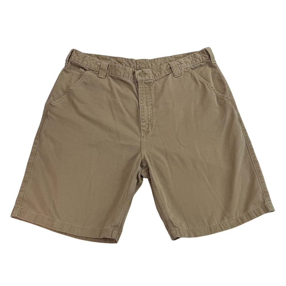 Carhartt Khaki Canvas Work Shorts Mens 40 Tan Cotton
